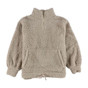 American Eagle Womens Oversized Fleece Quarter Zip Sweatshirt, Brown, S, DM